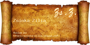 Zsinka Zilia névjegykártya